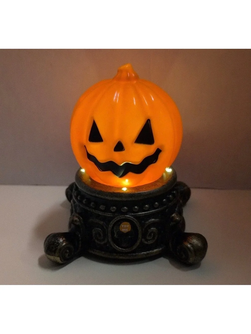 Halloween Light Up Jack O Lantern Pumpkin Tabletop Decor Battery Operated LED